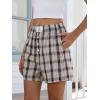 imageANRABESS Shorts for Women 2026 Summer Casual Lounge Pajama Sleep Gingham Boxer Shorts Soft Comfy Beach Pj Bottoms PocketsMulti Apricot Plaid