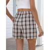 imageANRABESS Shorts for Women 2026 Summer Casual Lounge Pajama Sleep Gingham Boxer Shorts Soft Comfy Beach Pj Bottoms PocketsMulti Apricot Plaid