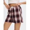 imageANRABESS Shorts for Women 2026 Summer Casual Lounge Pajama Sleep Gingham Boxer Shorts Soft Comfy Beach Pj Bottoms PocketsRed Black Plaid