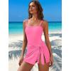 imageANRABESS Swimsuits for Women One Piece Swim Dress Tummy Control Bathing Suit Full Coverage Wrap Skirt Tie Knot 2026 SwimwearHot Pink