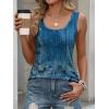 imageANRABESS Tank Top for Women 2026 Summer Casual Sleeveless Scoop Neck Pleated Dressy Shirts Cute Beach Vacation ClothesFloral Dark Blue