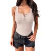 imageANRABESS Tank Tops for Women Summer Basic Ribbed Henley Slim Fitted Sleeveless Cami Shirts Button Up Workout Casual OutfitsApricot