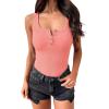 imageANRABESS Tank Tops for Women Summer Basic Ribbed Henley Slim Fitted Sleeveless Cami Shirts Button Up Workout Casual OutfitsCoral