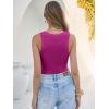 imageANRABESS Tank Tops for Women Summer Basic Ribbed Henley Slim Fitted Sleeveless Cami Shirts Button Up Workout Casual OutfitsFuchsia