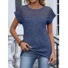 imageANRABESS Wemens Tops Summer Sweaters Shirts Short Sleeve Lace TShirts Dressy Casual Business Tee Blouses 2026 Trendy ClothesBlue