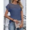 imageANRABESS Wemens Tops Summer Sweaters Shirts Short Sleeve Lace TShirts Dressy Casual Business Tee Blouses 2026 Trendy ClothesBlue