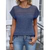 imageANRABESS Wemens Tops Summer Sweaters Shirts Short Sleeve Lace TShirts Dressy Casual Business Tee Blouses 2026 Trendy ClothesBlue