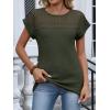 imageANRABESS Wemens Tops Summer Sweaters Shirts Short Sleeve Lace TShirts Dressy Casual Business Tee Blouses 2026 Trendy ClothesDeep Green