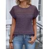 imageANRABESS Wemens Tops Summer Sweaters Shirts Short Sleeve Lace TShirts Dressy Casual Business Tee Blouses 2026 Trendy ClothesPurple