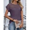 imageANRABESS Wemens Tops Summer Sweaters Shirts Short Sleeve Lace TShirts Dressy Casual Business Tee Blouses 2026 Trendy ClothesPurple