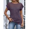 imageANRABESS Wemens Tops Summer Sweaters Shirts Short Sleeve Lace TShirts Dressy Casual Business Tee Blouses 2026 Trendy ClothesPurple