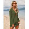 imageANRABESS Women Beach Cover Ups 2026 Summer Crochet Knit Swimwear Mesh Bathing Suit Hollow Out Dress Swimsuit Vacation ClothesGreen