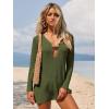 imageANRABESS Women Beach Cover Ups 2026 Summer Crochet Knit Swimwear Mesh Bathing Suit Hollow Out Dress Swimsuit Vacation ClothesGreen
