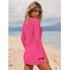imageANRABESS Women Beach Cover Ups 2026 Summer Crochet Knit Swimwear Mesh Bathing Suit Hollow Out Dress Swimsuit Vacation ClothesHot Pink