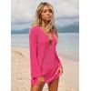 imageANRABESS Women Beach Cover Ups 2026 Summer Crochet Knit Swimwear Mesh Bathing Suit Hollow Out Dress Swimsuit Vacation ClothesHot Pink
