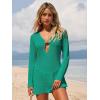 imageANRABESS Women Beach Cover Ups 2026 Summer Crochet Knit Swimwear Mesh Bathing Suit Hollow Out Dress Swimsuit Vacation ClothesLake