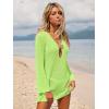 imageANRABESS Women Beach Cover Ups 2026 Summer Crochet Knit Swimwear Mesh Bathing Suit Hollow Out Dress Swimsuit Vacation ClothesPea Green