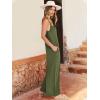 imageANRABESS Women Jumpsuits 2026 Casual Sleeveless Spaghetti Strap Boho Wide Leg Rompers Summer Outfits Beach Vacation ClothesArmygreen