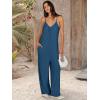 imageANRABESS Women Jumpsuits 2026 Casual Sleeveless Spaghetti Strap Boho Wide Leg Rompers Summer Outfits Beach Vacation ClothesBlue