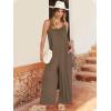 imageANRABESS Women Jumpsuits 2026 Casual Sleeveless Spaghetti Strap Boho Wide Leg Rompers Summer Outfits Beach Vacation ClothesBrown