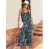 imageANRABESS Women Jumpsuits 2026 Casual Sleeveless Spaghetti Strap Boho Wide Leg Rompers Summer Outfits Beach Vacation ClothesFloral Print