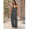 imageANRABESS Women Jumpsuits 2026 Casual Sleeveless Spaghetti Strap Boho Wide Leg Rompers Summer Outfits Beach Vacation ClothesGrey
