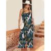imageANRABESS Women Jumpsuits 2026 Casual Sleeveless Spaghetti Strap Boho Wide Leg Rompers Summer Outfits Beach Vacation ClothesLeaf Print