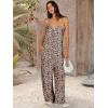 imageANRABESS Women Jumpsuits 2026 Casual Sleeveless Spaghetti Strap Boho Wide Leg Rompers Summer Outfits Beach Vacation ClothesLeopard Print