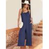imageANRABESS Women Jumpsuits 2026 Casual Sleeveless Spaghetti Strap Boho Wide Leg Rompers Summer Outfits Beach Vacation ClothesNavy Blue