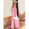imageANRABESS Women Jumpsuits 2026 Casual Sleeveless Spaghetti Strap Boho Wide Leg Rompers Summer Outfits Beach Vacation ClothesPink