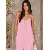 imageANRABESS Women Jumpsuits 2026 Casual Sleeveless Spaghetti Strap Boho Wide Leg Rompers Summer Outfits Beach Vacation ClothesPink