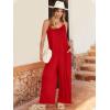 imageANRABESS Women Jumpsuits 2026 Casual Sleeveless Spaghetti Strap Boho Wide Leg Rompers Summer Outfits Beach Vacation ClothesRed