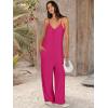 imageANRABESS Women Jumpsuits 2026 Casual Sleeveless Spaghetti Strap Boho Wide Leg Rompers Summer Outfits Beach Vacation ClothesRose