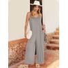 imageANRABESS Women Jumpsuits 2026 Casual Sleeveless Spaghetti Strap Boho Wide Leg Rompers Summer Outfits Beach Vacation ClothesSilver