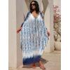 imageANRABESS Women Kaftan Moo Moos Dresses Floral Batwing Sleeve V Neck Beach Swimsuit Cover Up Caftan Maxi DressBlue White Floral