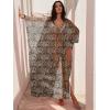 imageANRABESS Women Kaftan Moo Moos Dresses Floral Batwing Sleeve V Neck Beach Swimsuit Cover Up Caftan Maxi DressLeopard