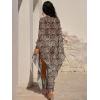 imageANRABESS Women Kaftan Moo Moos Dresses Floral Batwing Sleeve V Neck Beach Swimsuit Cover Up Caftan Maxi DressLeopard