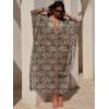 imageANRABESS Women Kaftan Moo Moos Dresses Floral Batwing Sleeve V Neck Beach Swimsuit Cover Up Caftan Maxi DressLeopard