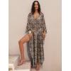 imageANRABESS Women Kaftan Moo Moos Dresses Floral Batwing Sleeve V Neck Beach Swimsuit Cover Up Caftan Maxi DressLeopard
