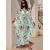 imageANRABESS Women Kaftan Moo Moos Dresses Floral Batwing Sleeve V Neck Beach Swimsuit Cover Up Caftan Maxi DressPink Floral