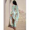 imageANRABESS Women Kaftan Moo Moos Dresses Floral Batwing Sleeve V Neck Beach Swimsuit Cover Up Caftan Maxi DressPink Floral