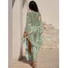 imageANRABESS Women Kaftan Moo Moos Dresses Floral Batwing Sleeve V Neck Beach Swimsuit Cover Up Caftan Maxi DressYellow Floral Green