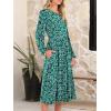 imageANRABESS Women Long Sleeve Midi Dress Crewneck 2025 Fall Fashion Casual Flowy ALine Long Dresses Vacation Outfit with PocketGreen Blue Floral