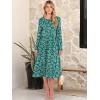 imageANRABESS Women Long Sleeve Midi Dress Crewneck 2025 Fall Fashion Casual Flowy ALine Long Dresses Vacation Outfit with PocketGreen Blue Floral