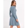 imageANRABESS Women Long Sleeve Ribbed Knit Short Dresses 2026 Spring V Neck Casual Swing A Line Sweater DressBlue