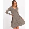 imageANRABESS Women Long Sleeve Ribbed Knit Short Dresses 2026 Spring V Neck Casual Swing A Line Sweater DressCool Ash Brown