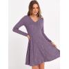 imageANRABESS Women Long Sleeve Ribbed Knit Short Dresses 2026 Spring V Neck Casual Swing A Line Sweater DressPurple