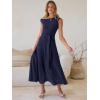 imageANRABESS Women One Off Shoulder Wedding Guest Formal Dress Sleeveless Flowy Spring Summer Cocktail Evening Maxi Dresses 2026Navy Blue