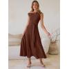 imageANRABESS Women One Off Shoulder Wedding Guest Formal Dress Sleeveless Flowy Spring Summer Cocktail Evening Maxi Dresses 2026Red Brown