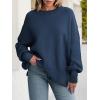 imageANRABESS Women Oversized Sweaters Batwing Long Sleeve 2026 Fall Outfits Crewneck Casual Knit Side Slit Fashion Pullover TopDeep Blue